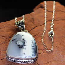 Load image into Gallery viewer, White Dendrite Jasper Pendant in Sterling Silver.
