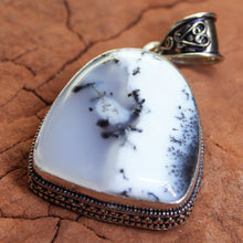 Load image into Gallery viewer, White Dendrite Jasper Pendant in Sterling Silver.