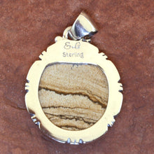 Load image into Gallery viewer, Ed Lohman Jewelry Pendant - Mesa Verde Image - Sterling Silver Semi Precious Gemstones - Desert Buckeye Gallery Ed Lohman Mesa Verde Pedant