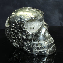 Load image into Gallery viewer, skull carving of pyrite crystal