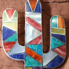 Load image into Gallery viewer, Incan Cactus Pendant - Sterling Silver Precious Gemstones - Urin Huanca.