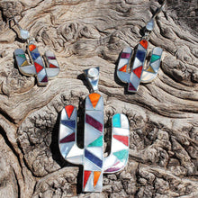 Load image into Gallery viewer, Pachamama Chakana Inca Empire Cactus Pendant & Matching Earrings