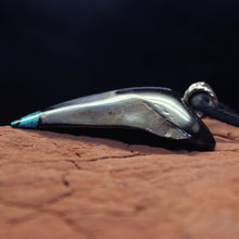 Load image into Gallery viewer, Great White Fossil Tooth Pendant - Turquoise Inlay Jewelry.