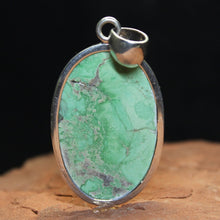 Load image into Gallery viewer, Silver & Chrysoprase Oval Pendant - Charles Albert - Desert Buckeye Gallery