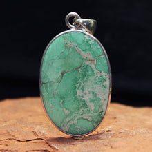 Load image into Gallery viewer, Silver & Chrysoprase Oval Pendant - Charles Albert - Desert Buckeye Gallery