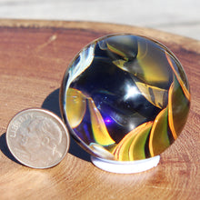 Load image into Gallery viewer, Borosilicate Glass Marble - Kevin O&#39;Grady - Gold Drapery
