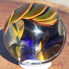 Load image into Gallery viewer, Borosilicate Glass Marble - Kevin O&#39;Grady - Gold Drapery
