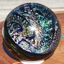 Load image into Gallery viewer, Metallic Borosilicate Glass Orb - Kevin O&#39;Grady - Green Blue Gold
