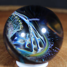 Load image into Gallery viewer, Borosilicate Glass Marble - Kevin O&#39;Grady - Pink &amp; Metallic Blue
