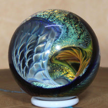 Load image into Gallery viewer, Borosilicate Glass Marble - Kevin O&#39;Grady - Peacock Vortex Dichroism
