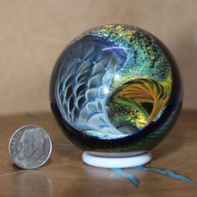 Load image into Gallery viewer, Borosilicate Glass Marble - Kevin O&#39;Grady - Peacock Vortex Dichroism
