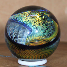 Load image into Gallery viewer, Borosilicate Glass Marble - Kevin O&#39;Grady - Peacock Vortex Dichroism
