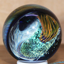 Load image into Gallery viewer, Borosilicate Glass Marble - Kevin O&#39;Grady - Peacock Vortex Dichroism
