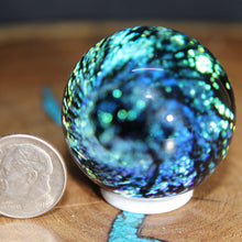 Load image into Gallery viewer, Borosilicate Orb - Kevin O&#39;Grady - Electric Blue Green
