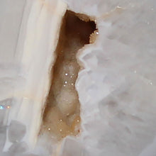 Load image into Gallery viewer, Blue Flame Chalcedony Geode Half

