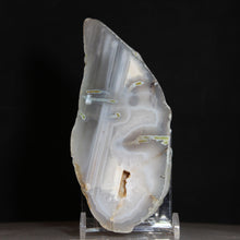 Load image into Gallery viewer, Blue Flame Chalcedony Geode Half
