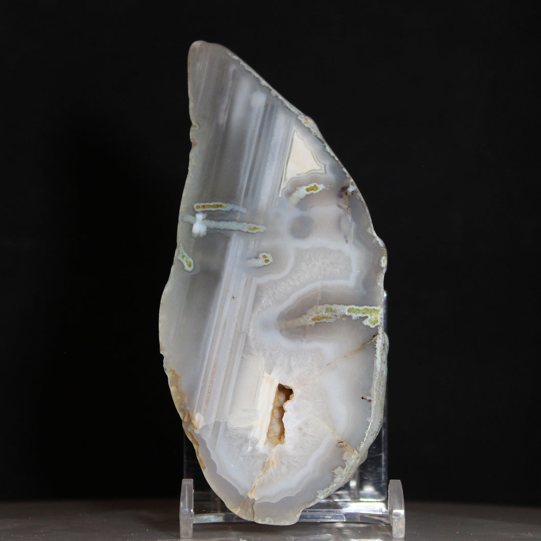 Blue Flame Chalcedony Geode Half