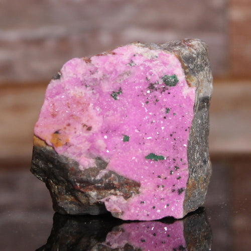 Cobaltoan Dolomite Thick Pink w/ Malachite Crystal