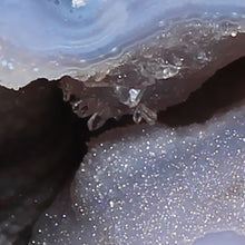 Load image into Gallery viewer, Blue Gray Lavender Dugway Geode Serpentine Chamber
