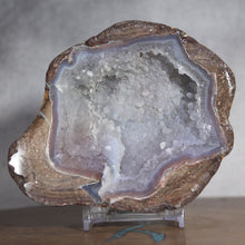 Load image into Gallery viewer, Blue Dugway Open Geode Fluorescent Green
