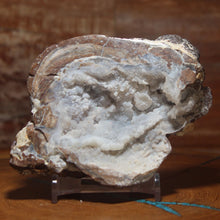 Load image into Gallery viewer, Soft Light Blue Dugway Geode Half Green Fluorescence
