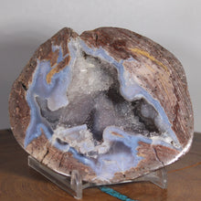 Load image into Gallery viewer, Blue &amp; Brown Dugway Geode Prominent Crystals Chamber
