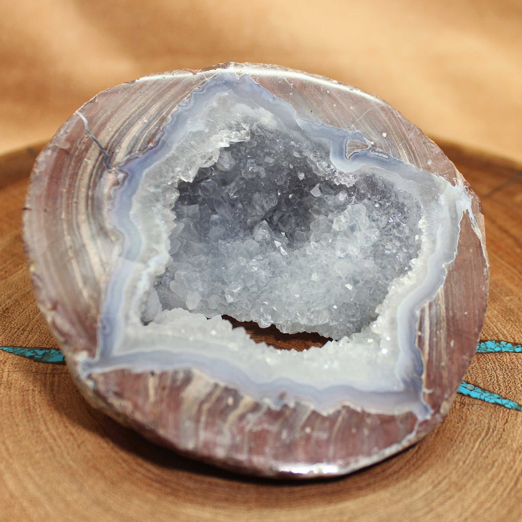 Blue Dugway Geode Finely Defined Crystals