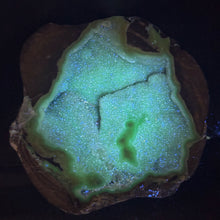 Load image into Gallery viewer, Lavender Dugway Geode Half Green Fluorescence
