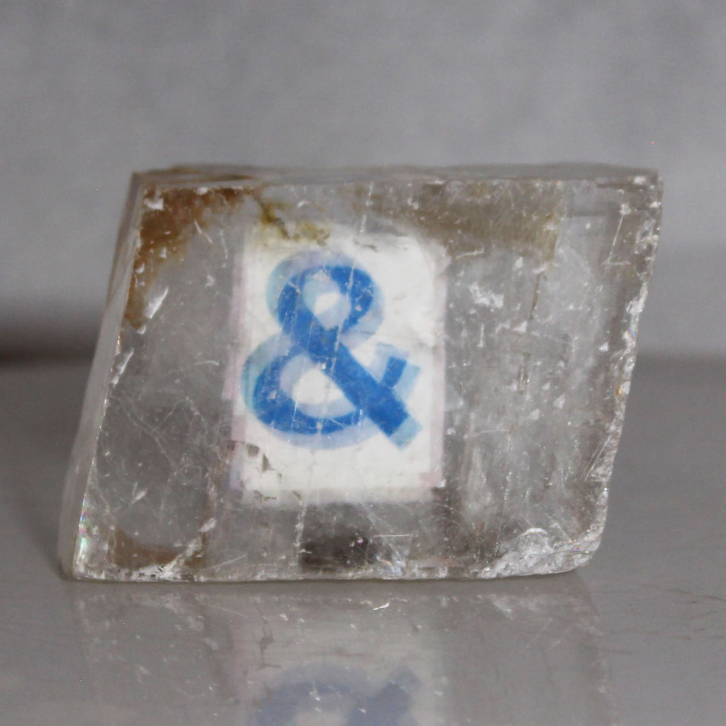Iceland Spar Crystal Rhombohedron Double Refraction