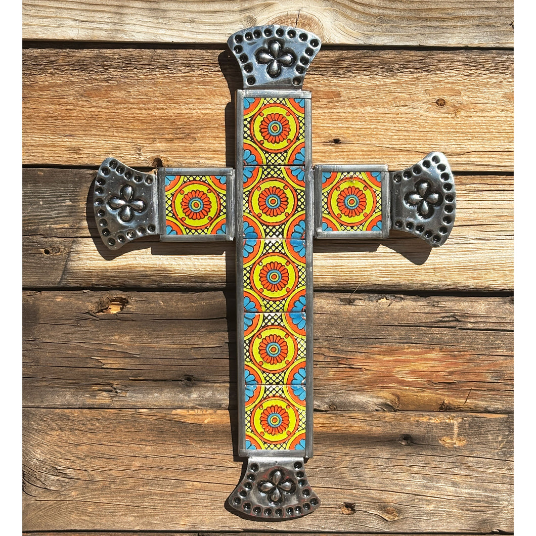 Tile & Tin Christian Cross: A Southwestern Tradition