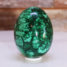 Load image into Gallery viewer, Malachite Crystal Egg - Liquid-Like Variations

