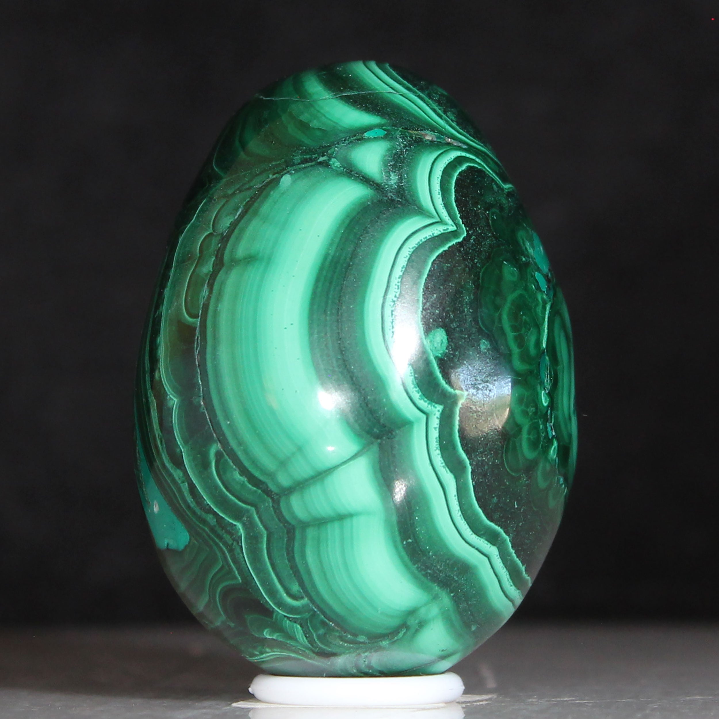 Congolese Malachite Crystal Egg Neon Aurora Green - Hand Shaped Mineral