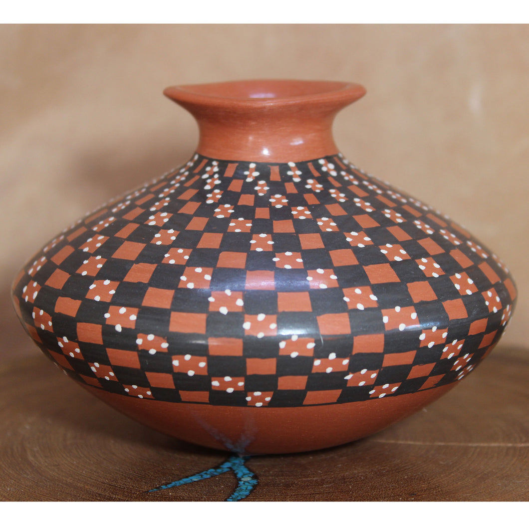 Señor Yoly Ledezma - Fluid Checkered Design - Mata Otiz Pottery