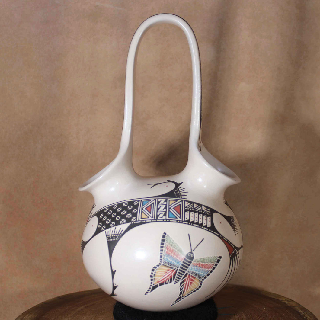 Angela Corona - Wedding Vase Rainbow Butterflies - Mata Ortiz Pottery