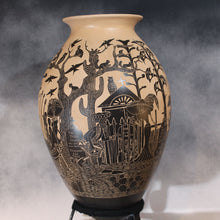 Load image into Gallery viewer, Day of the Dead Pottery with 3 legged metal stand
