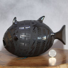 Load image into Gallery viewer, Mata Ortiz Pottery - Master Artist Eli Ortiz - Black Swimming Fish

