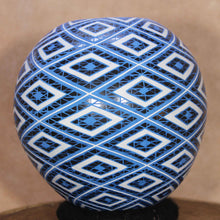 Load image into Gallery viewer, Señor Ernesto Silva - Blue White Diamonds Vase - Mexican Pottery
