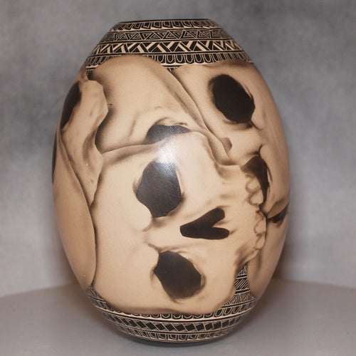 Dark Shadow Skulls Mata Ortiz Pottery