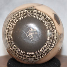 Load image into Gallery viewer, Signature of artist on skull mata ortiz pottery
