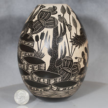 Load image into Gallery viewer, Mata Ortiz Pottery next to quarter for scale
