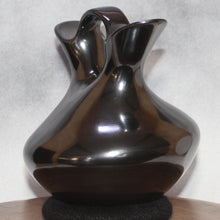 Load image into Gallery viewer, Mirror Black Wedding Vessel - Mata Ortiz Pottery - Olivas Family Tradition
