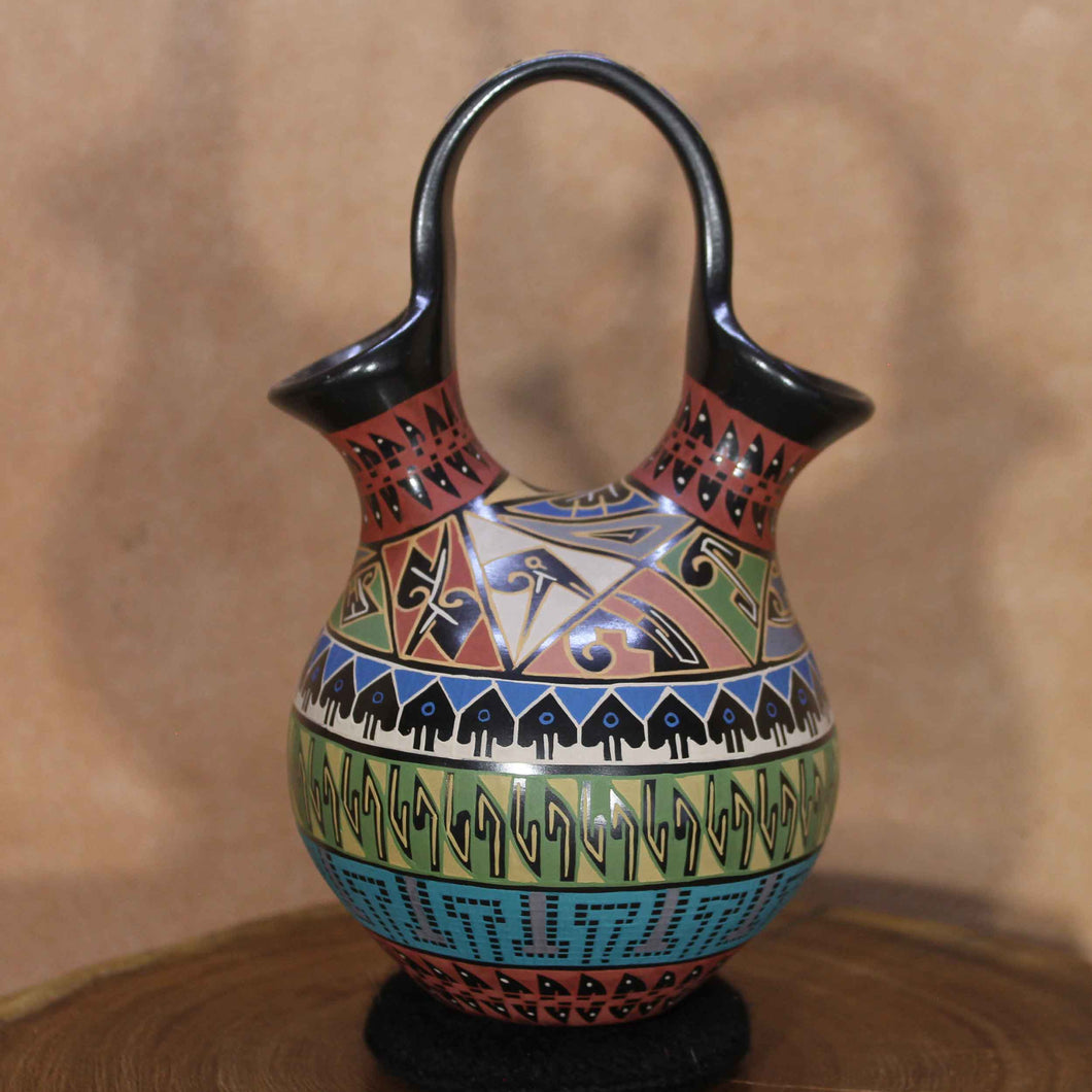 Memo & Aracely Varelo - Double Spout Wedding Vase - Mata Ortiz Pottery