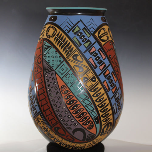 Mata Ortiz Pottery Large Bold Colors