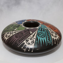 Load image into Gallery viewer, Decorative ceramic bowl with geometric patterns on a white background
