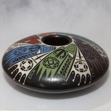 Load image into Gallery viewer, Decorative ceramic plate with geometric patterns on a white background
