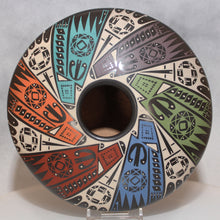 Load image into Gallery viewer, Decorative ceramic plate with geometric patterns on a white background
