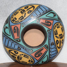 Load image into Gallery viewer, Low Profile Mata Ortiz Pottery - Señor Oscar G. Quezada - Vibrant Carousel of Colors
