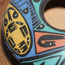 Load image into Gallery viewer, Low Profile Mata Ortiz Pottery - Señor Oscar G. Quezada - Vibrant Carousel of Colors
