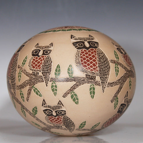Mata Ortiz Pottery 12 Etched Owls