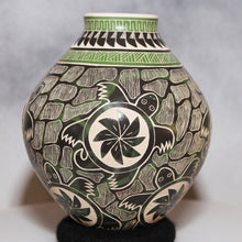 Load image into Gallery viewer, Mata Ortiz Pottery Black Green White Tortoises
